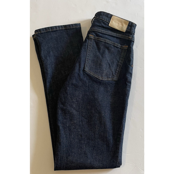 Everlane The High‎ Rise Straight Denim Jean Size 27R Dark Wash - Picture 1 of 11